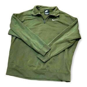 Nike Quarter Zip Green Oversized Athletic Sweatshirt Womens